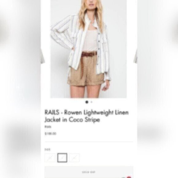 NWOT Rails Rowan Striped Linen Lightweight Button Down Jacket - Picture 5 of 14